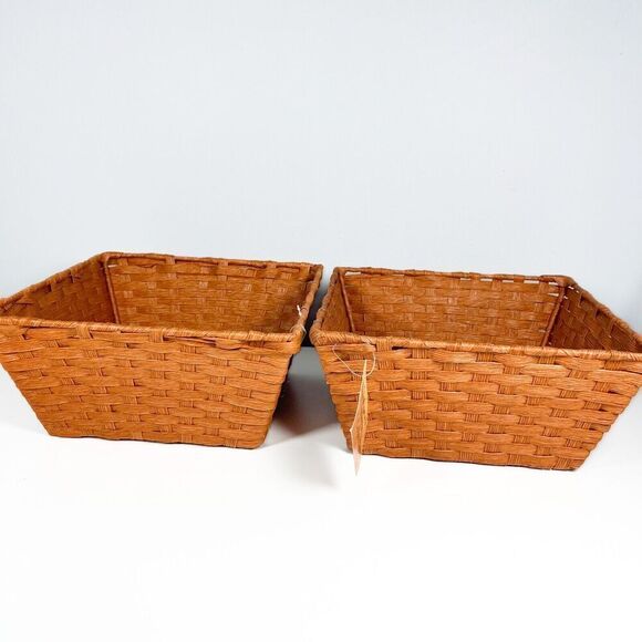 Harvest Home Collections Orange Baskets 10” By 10” Used W/Tags - Picture 1 of 12